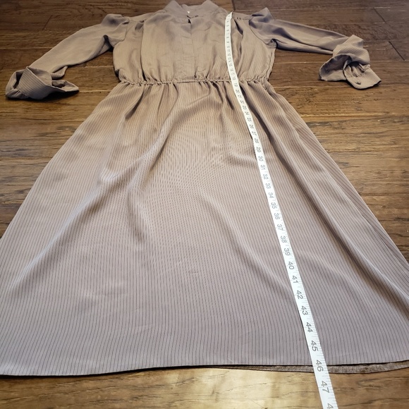 Vintage Ms. Chaus Midi Dress - Fine Pinstriping - Picture 4 of 8